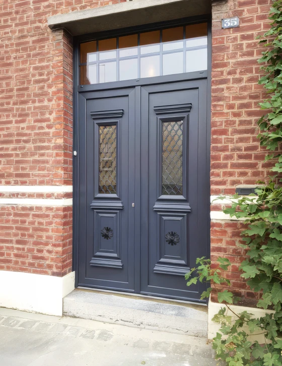 Un serrurier professionnel en combinaison blanche et gants de protection intervient sur une serrure de porte d'entrée